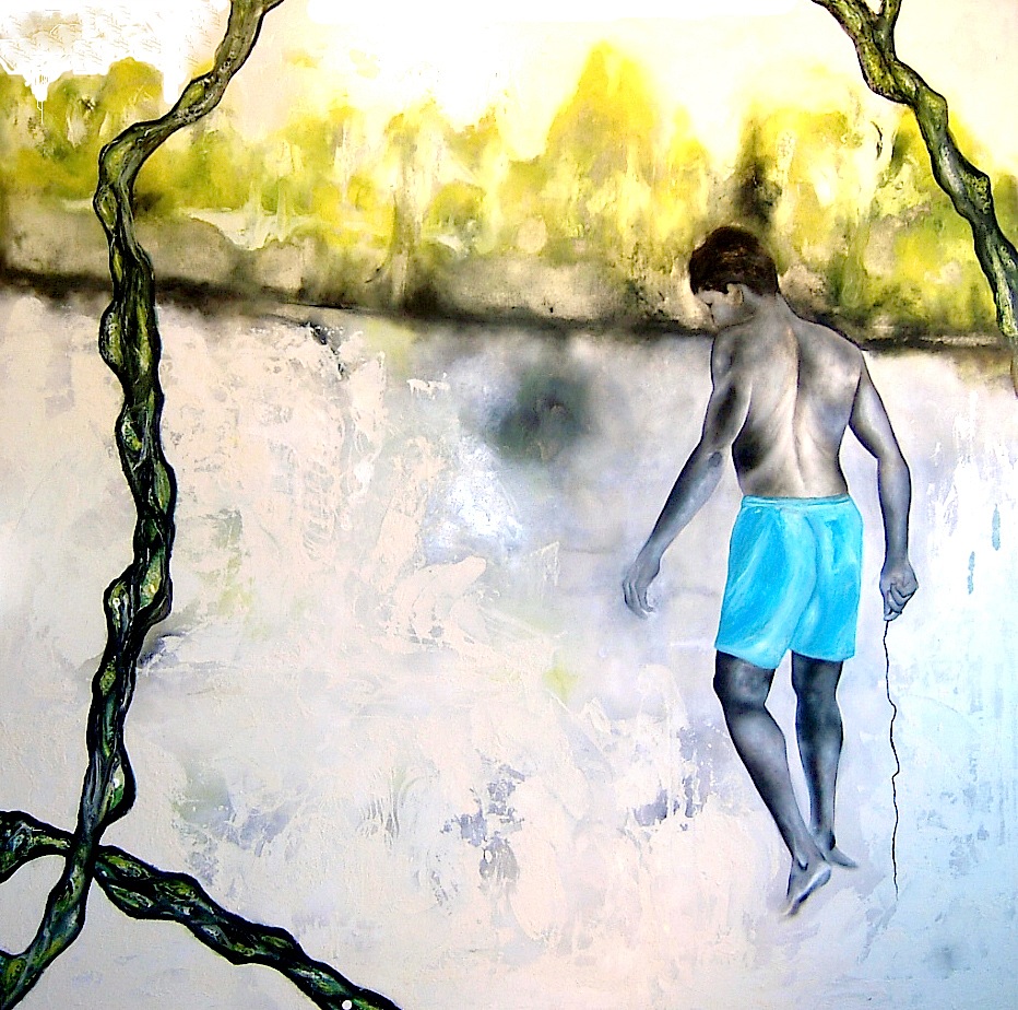Pedro Fiol, Percorso 2011, mixed media on canvas, 200x200 cm
